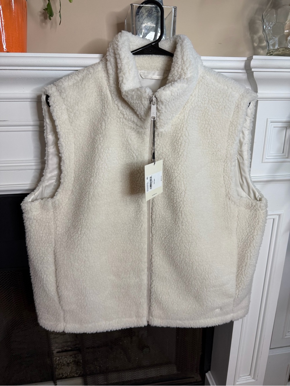 Calvin Klein Jeans Ivory Sherpa Zip Vest for Kids